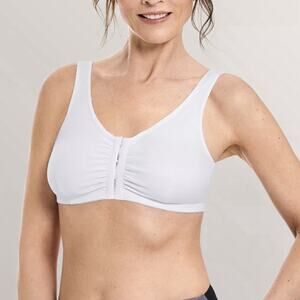 Amoena Size Small‎ A/B Soft Sleep Bra Pocketed Mastectomy Frances Front Closure